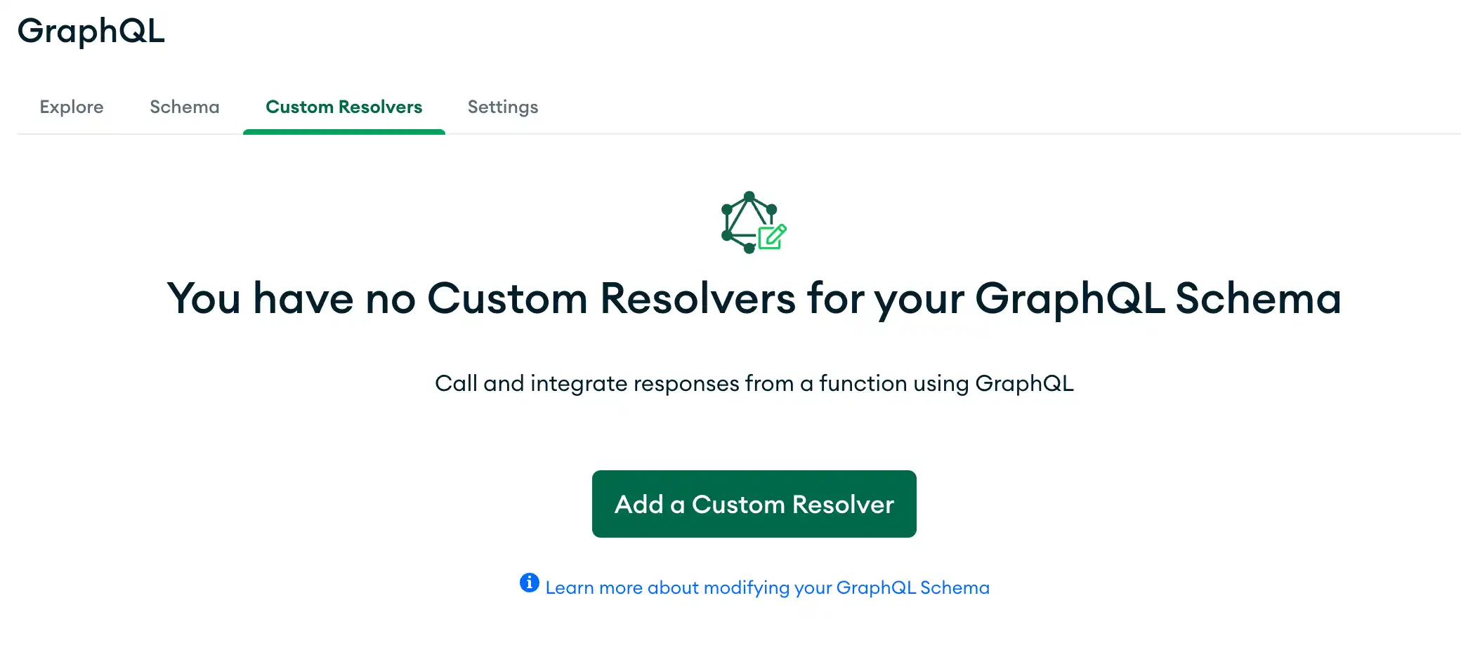 La pantalla de solucionadores personalizados en la interfaz de usuario de App Services