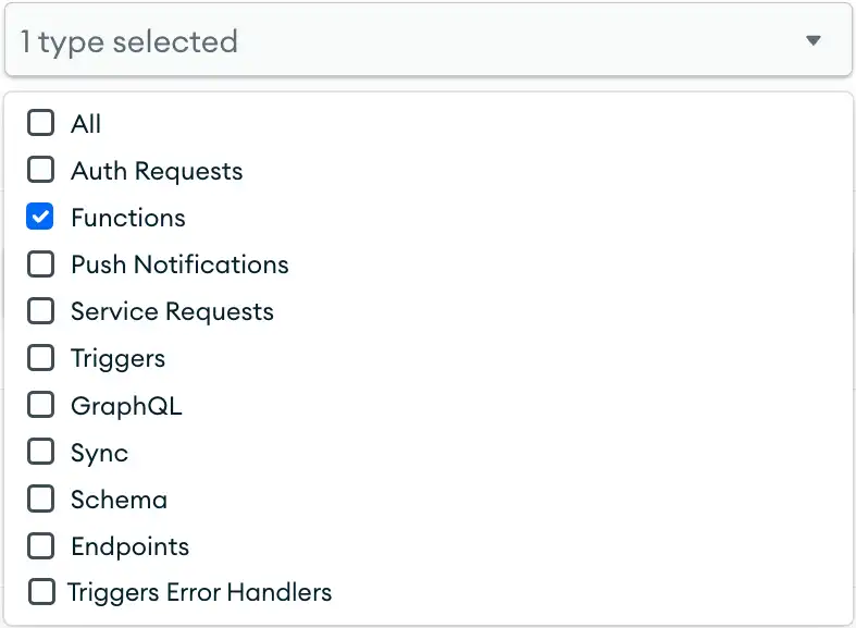 El menú desplegable para seleccionar qué tipos de registros reenviar
