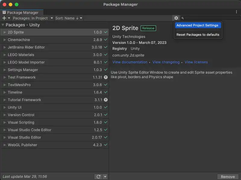 Selecciona "Configuración Avanzada del Proyecto"