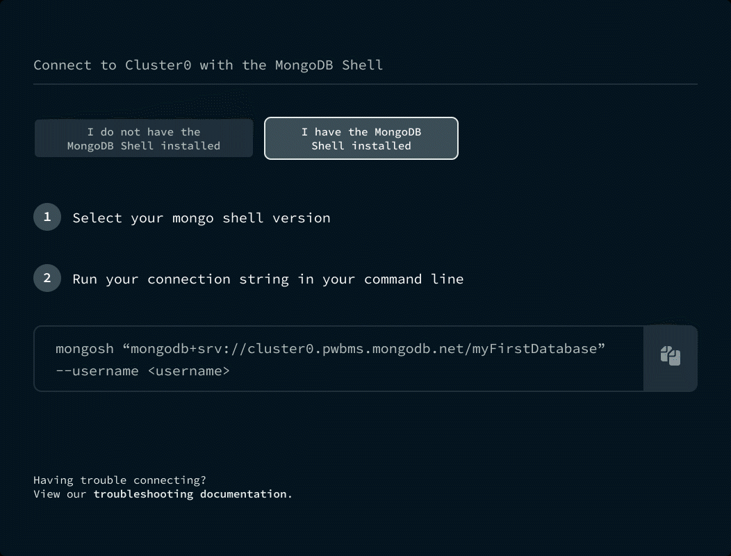 MongoDB Atlas se conecta a la imagen de la base de datos
