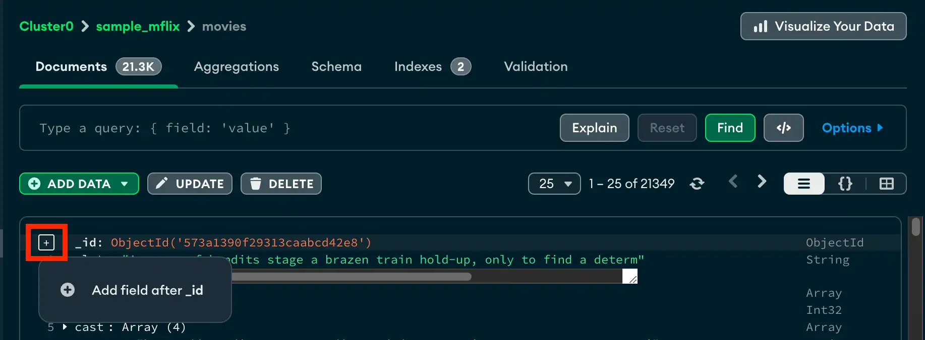 Agregar un campo a un documento
