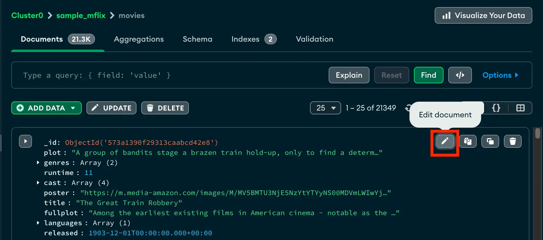 Selección de edición de documento