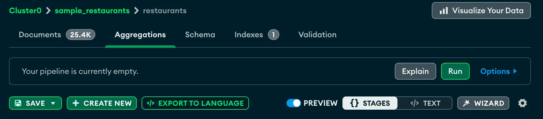 Menú desplegable Más opciones.