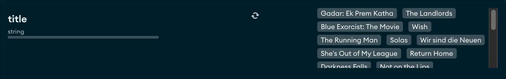 Ejemplo de tipos de datos de cadena