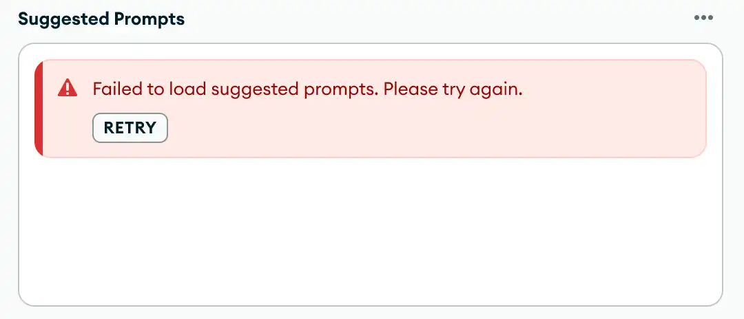 Error de carga de indicaciones sugeridas en gráficos de lenguaje natural
