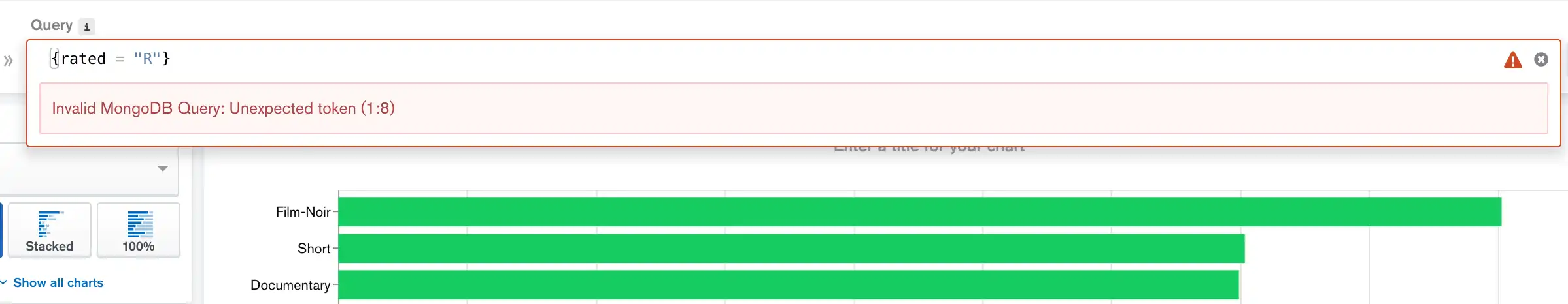 Ejemplo de error de filtro