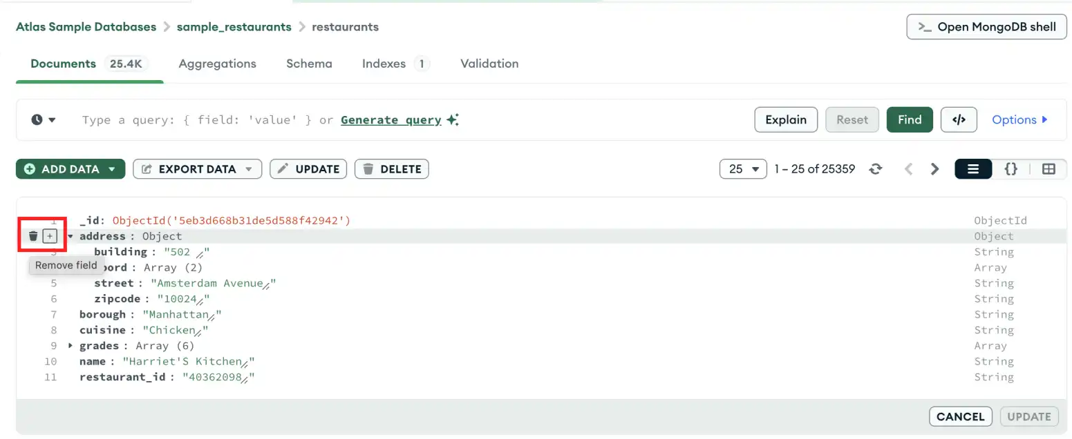 Eliminación de documentos
