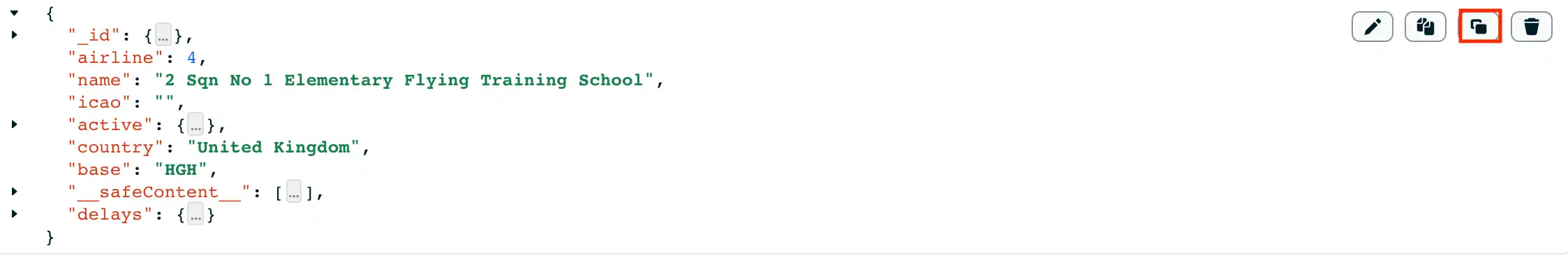 Botón de Clonar JSON