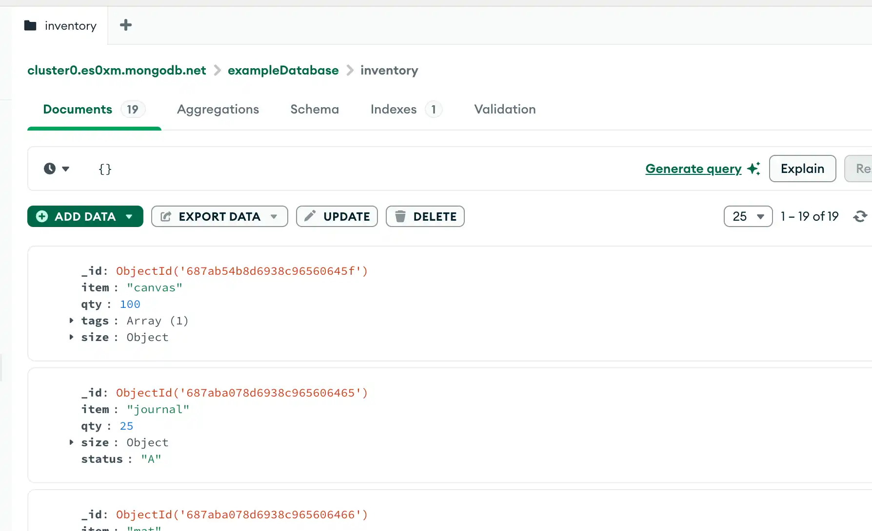 Compass selecciona todos los documentos de la colección