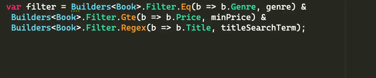 Captura de pantalla de la expresión del generador con una anotación de puntos suspensivos en Visual Studio.