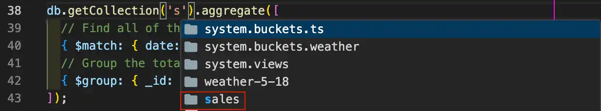 Obtener autocompletado de colecciones