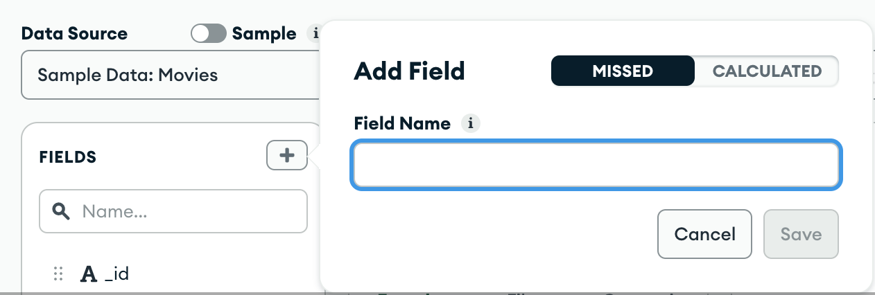Para agregar un campo que falta, haz clic en "Agregar campo".