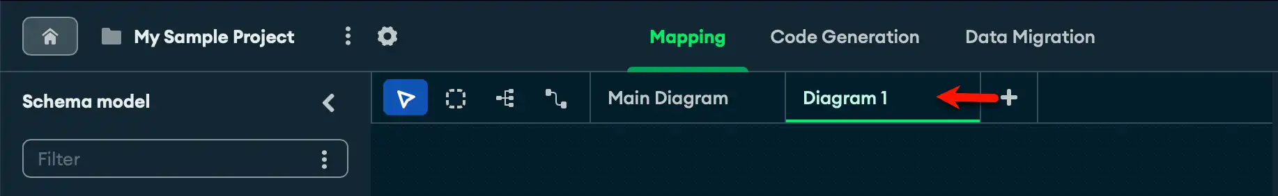Barra de herramientas de diagrama