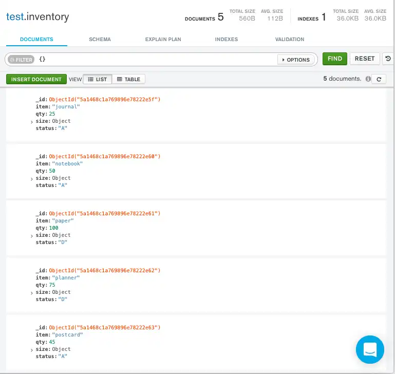 Compass selecciona todos los documentos de la colección