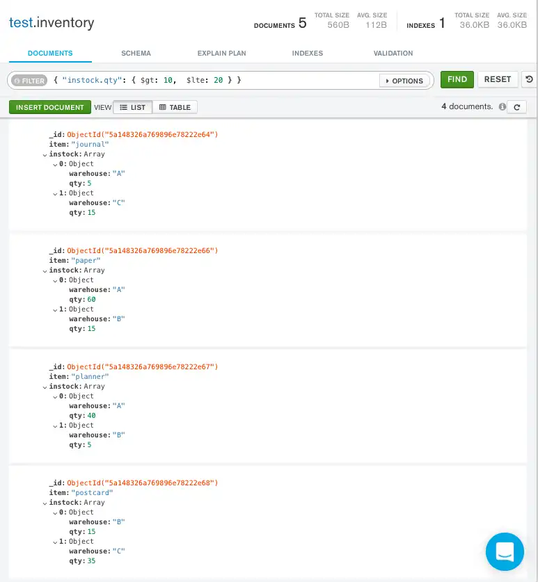 Valor de cantidad de la query dentro del rango