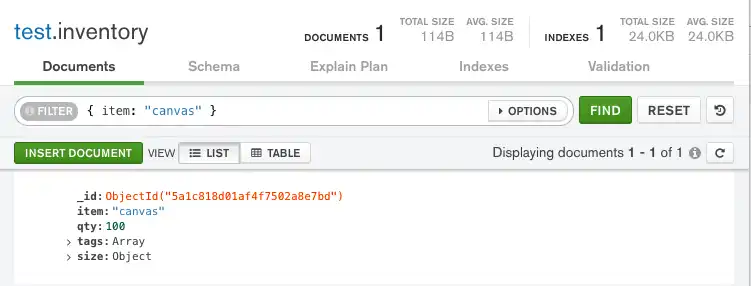 Realiza un query para documentos coincidentes en una colección