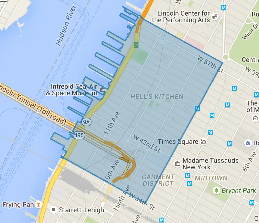 Mapa de un polígono geoespacial.