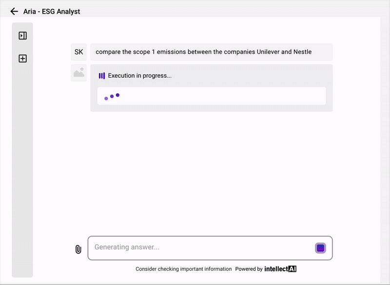 自然言語クエリは、会社固有のドキュメントを使用して応答されます。各応答は TRACE と、基礎となるソース資料へのリンクによって説明できます。