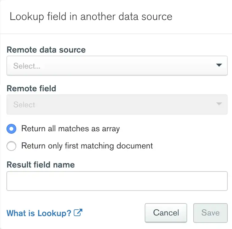 ルックアップ フィールド モーダル ウィンドウ