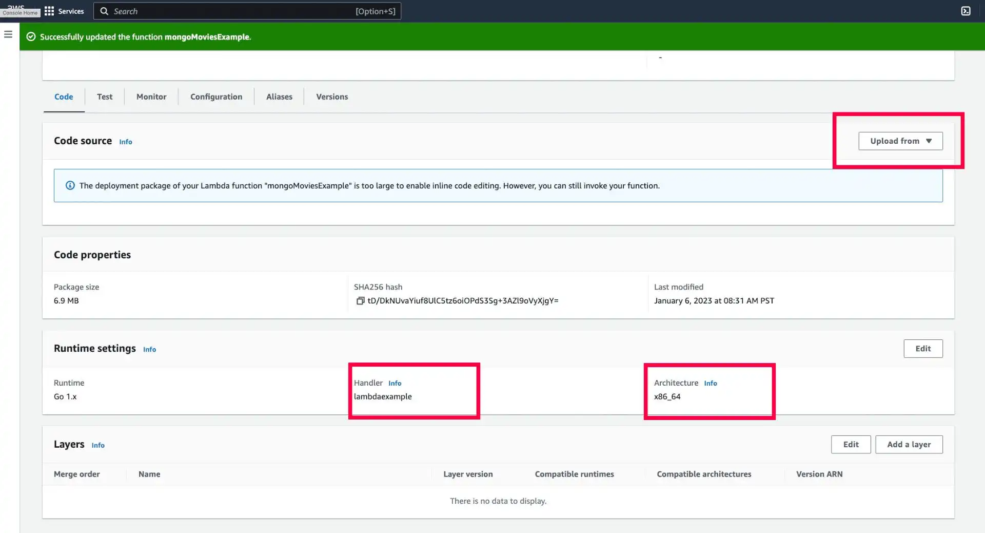 AWS Lambda MongoDB Goプロジェクト