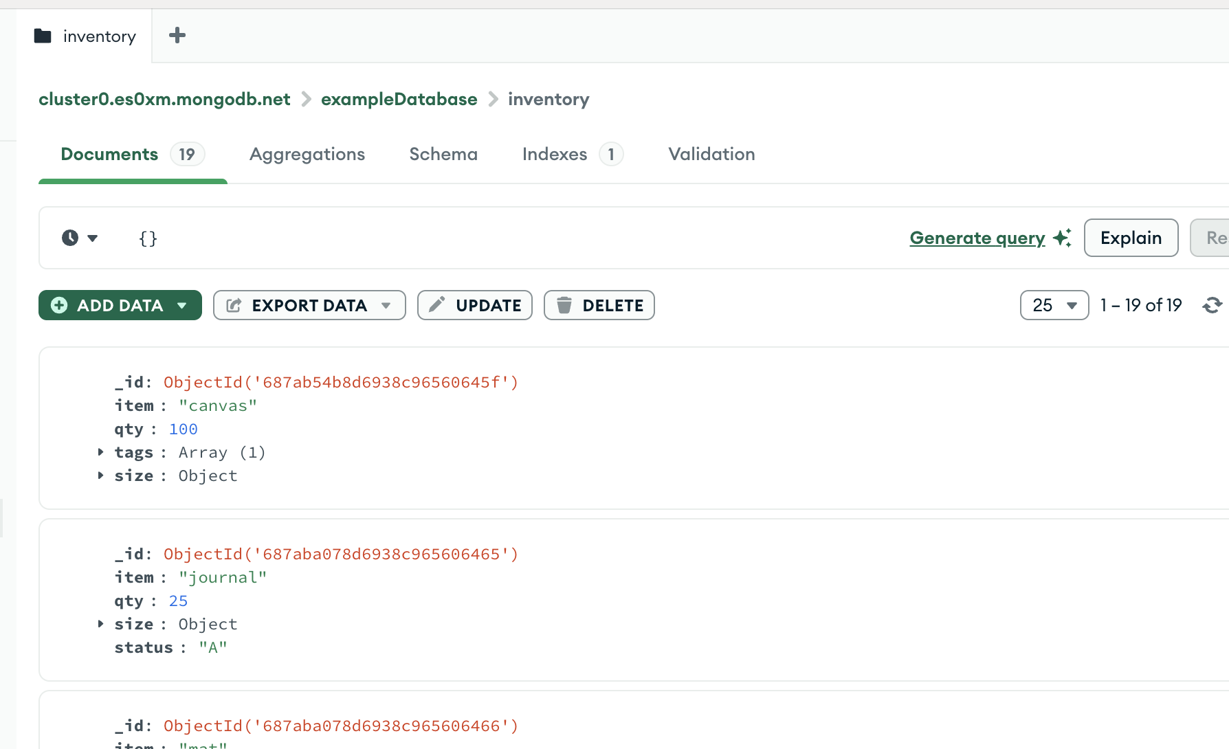 Compass 컬렉션의 모든 문서 선택