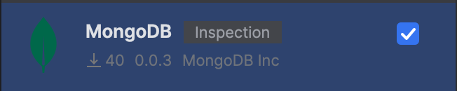 JetBrains Marketplace의 공식 IntelliJ 플러그인용 MongoDB .