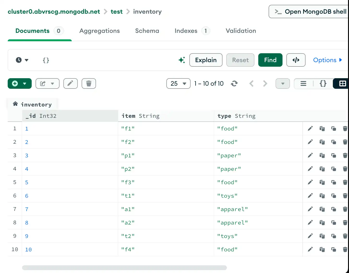 Compass 인벤토리 컬렉션 문서