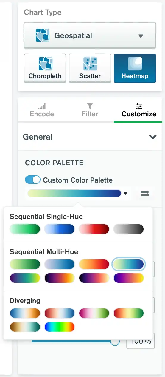 Seleção personalizada de paleta de cores