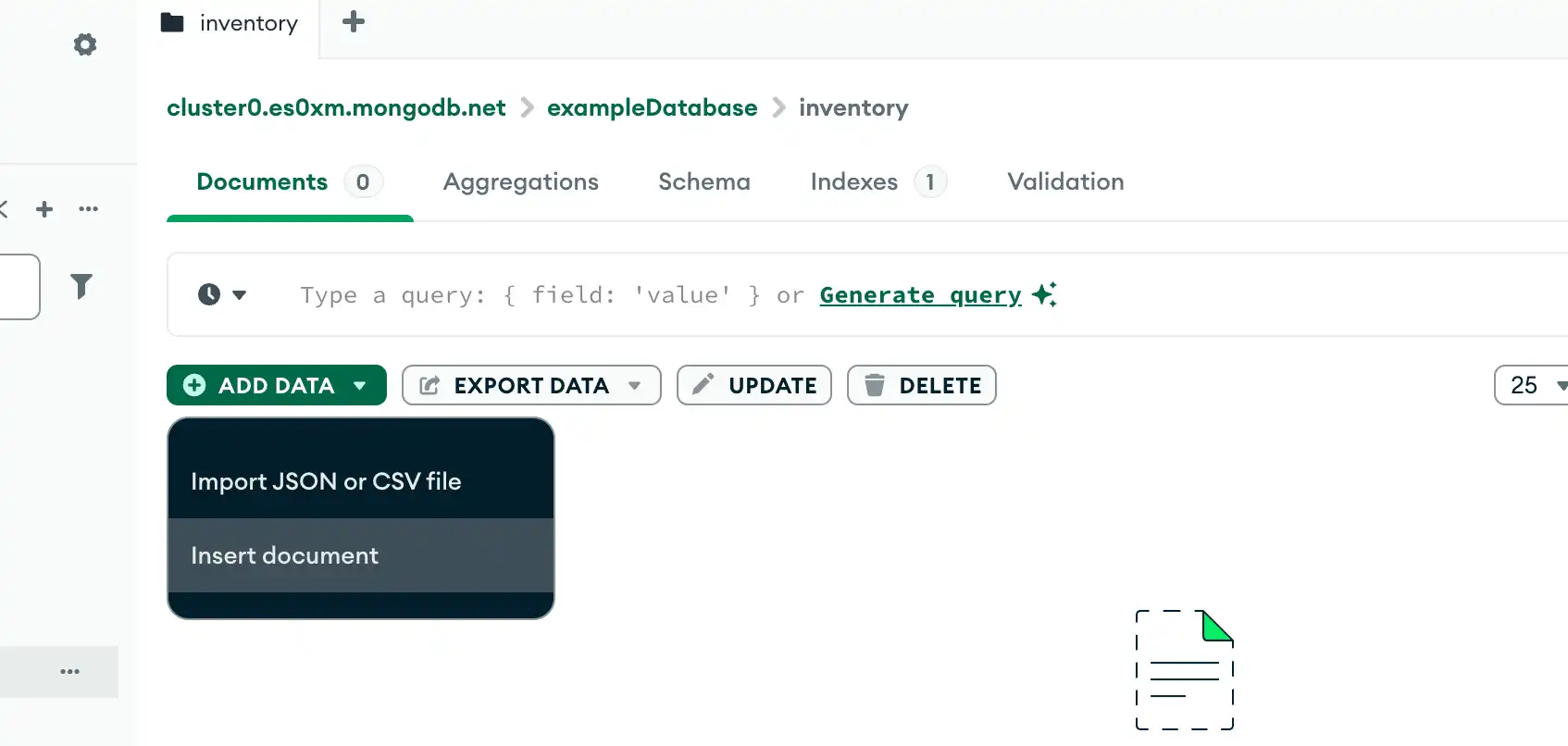 Botão Inserir do Compass
