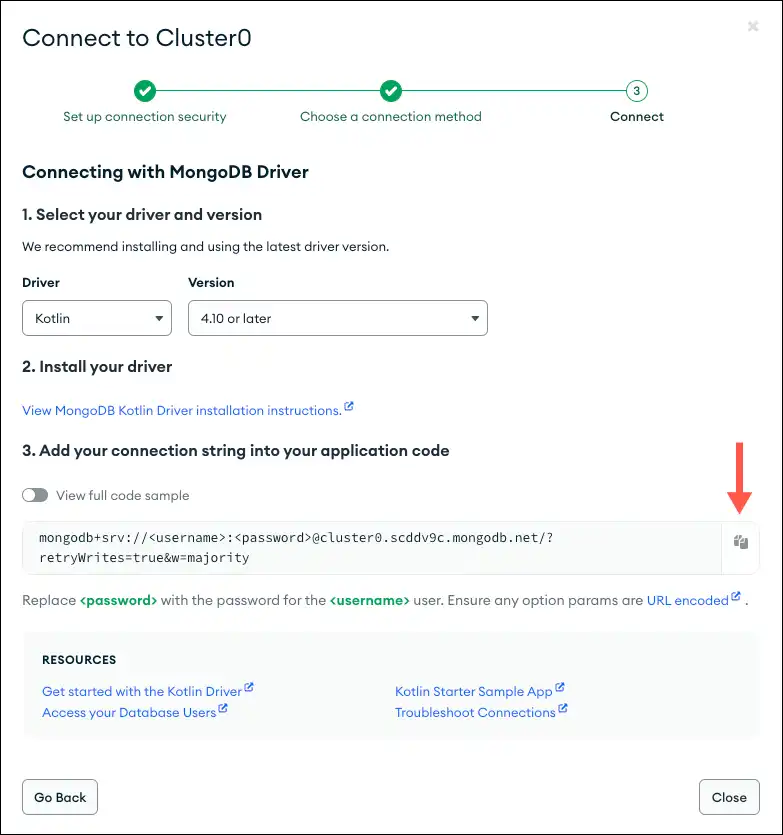 Atlas Connection GUI 连接字符串屏幕