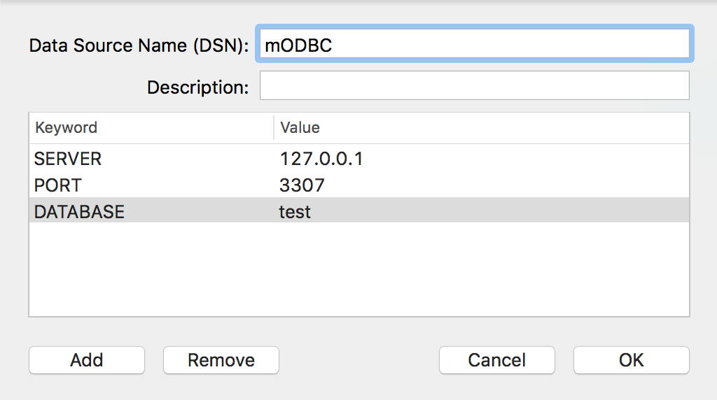 ODBC Manager DSN 配置